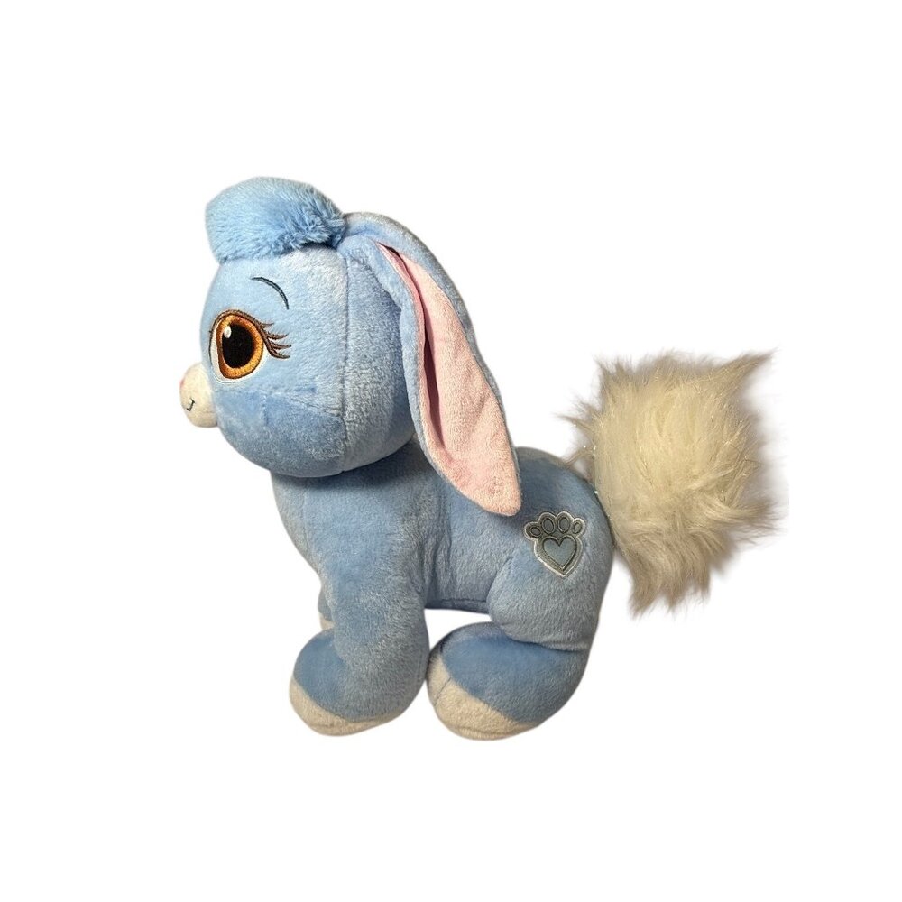 Build-A-Bear Blue Bunny Plush Disney13.50 With White Fluffy Tail & Pink Ears Sof